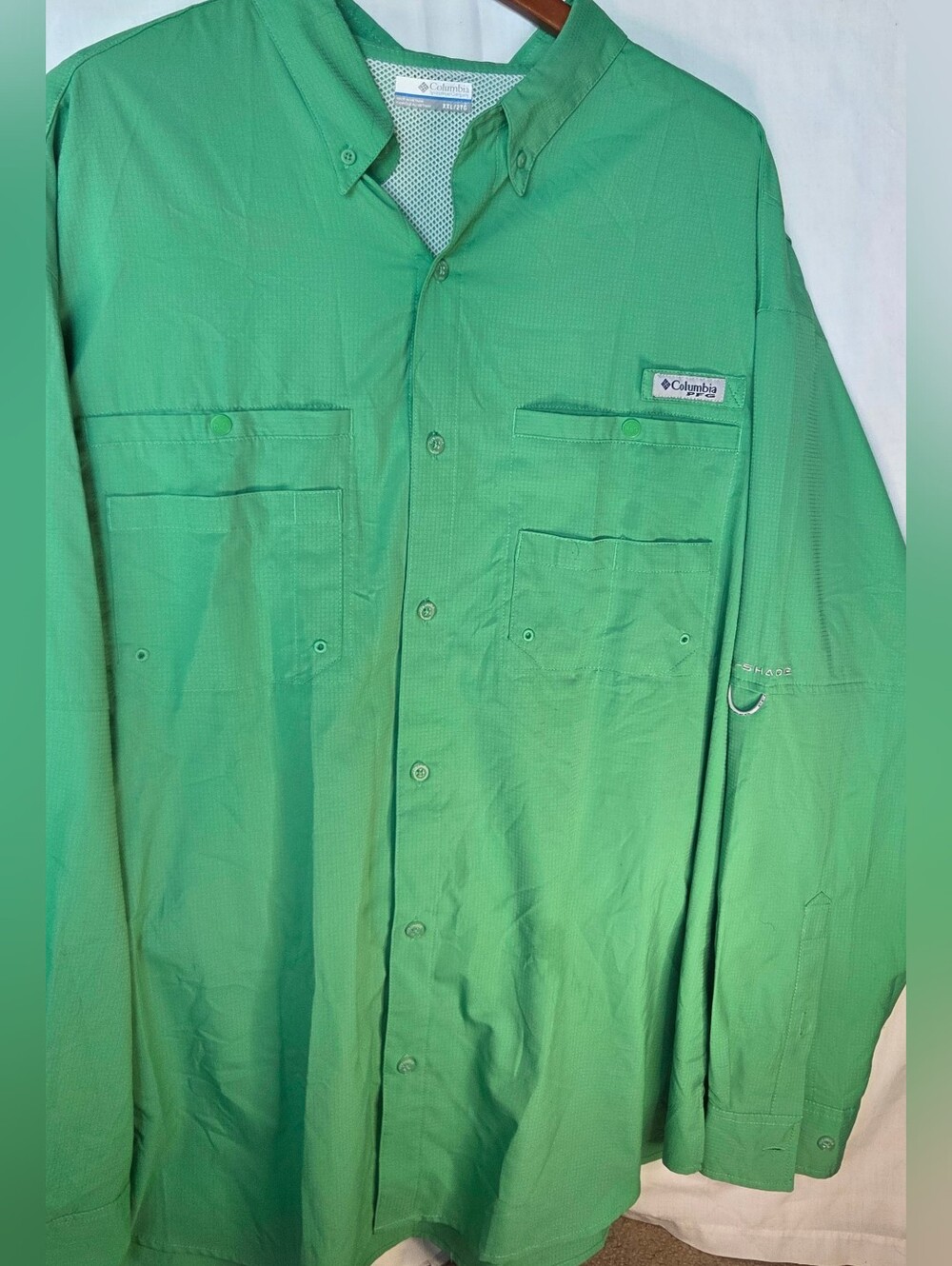Columbia PFG Omni-Shade Long Sleeve Fishing Shirt w/Vent Back Men's Sz 2XL UPF40